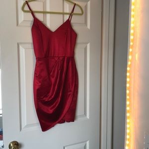LULU’s satin red mini dress